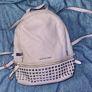 Michael Kors Light Lilac Leather Studded Backpack
